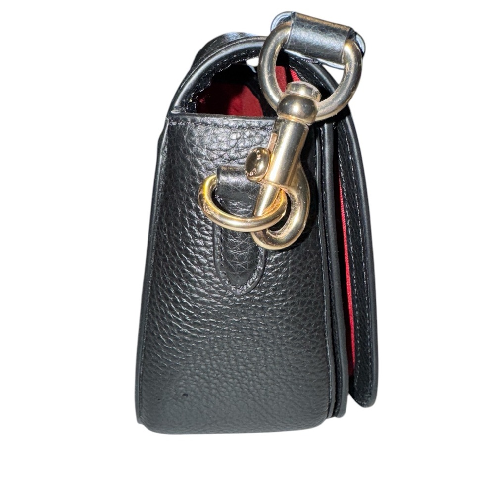 COACH Shoulder Bag Leather BLK 4058 USED ONE TIME EXC CONDITION Saddle Crossbody - Picture 4 of 7